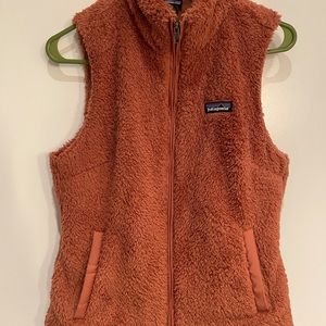 Women’s Patagonia fleece vest.  Cozy and warm. Great layering piece.